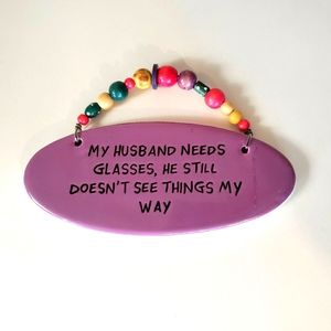 Tumbleweed Pottery Wall Art "Glasses" Gag Humor Gift Vintage